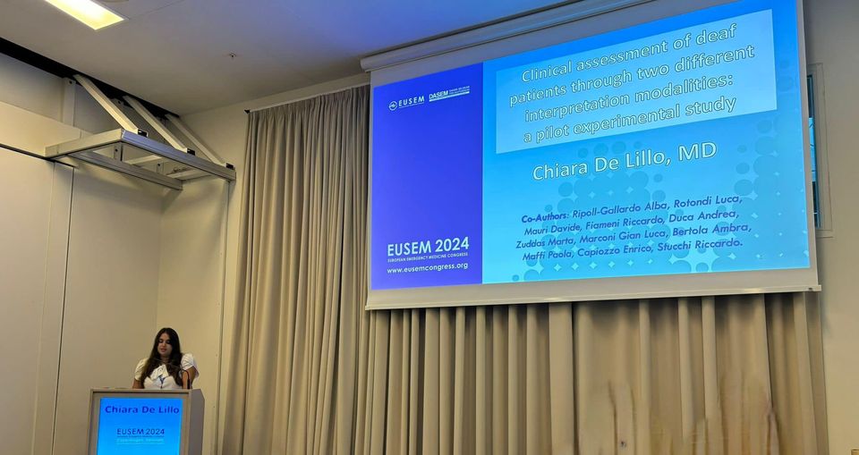 E' stato presentato all'EUSEM 2024 a Copenaghen il progetto sperimentale "Clinical assessment of deaf patients through two different interpretation modalities"