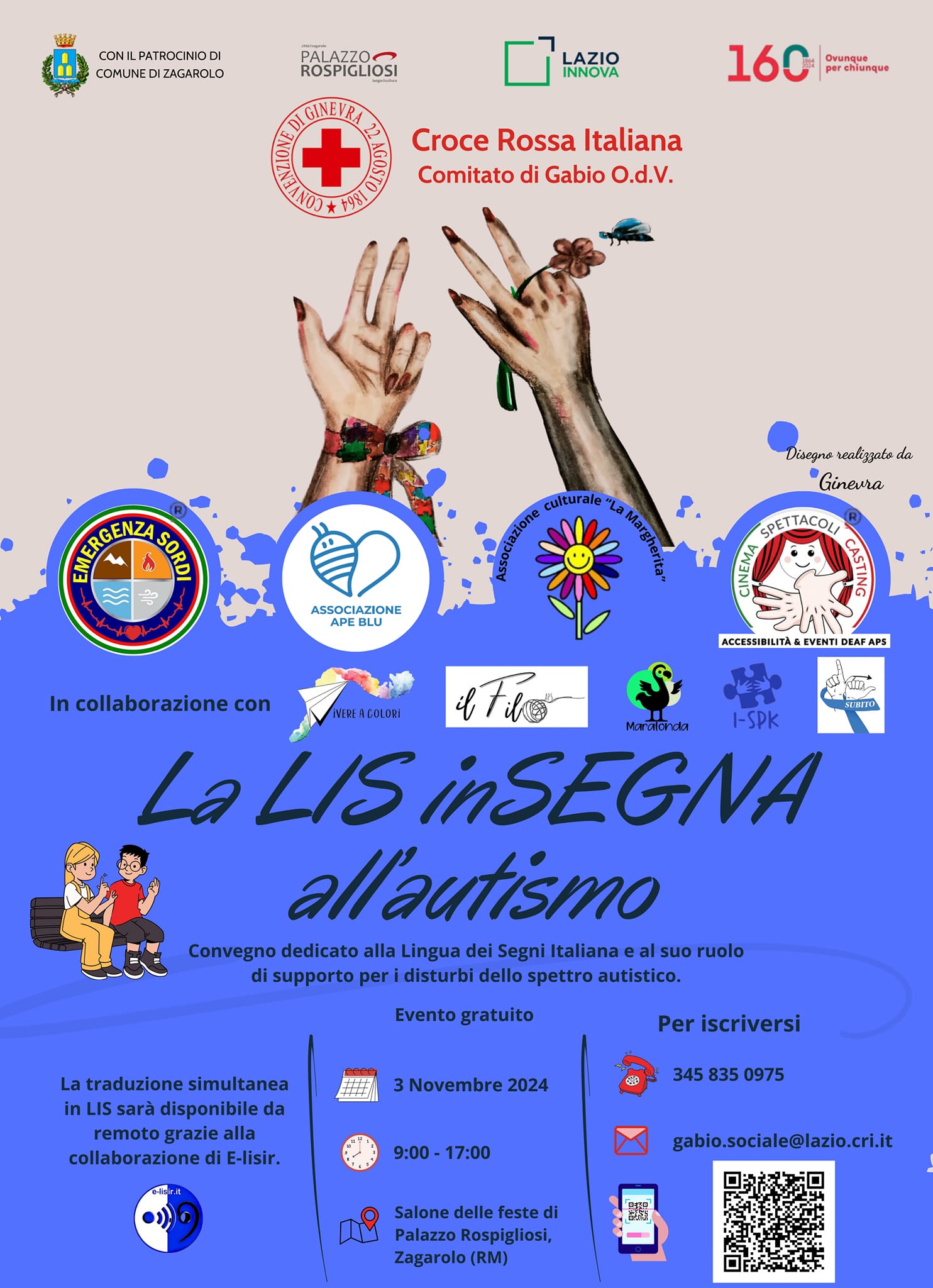 Convegno "La LIS inSEGNA all'autismo" a Zagarolo il 3 novembre